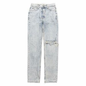 Women’s We The Free Light Acid Wash Blue Denim Straight Jeans Size 14